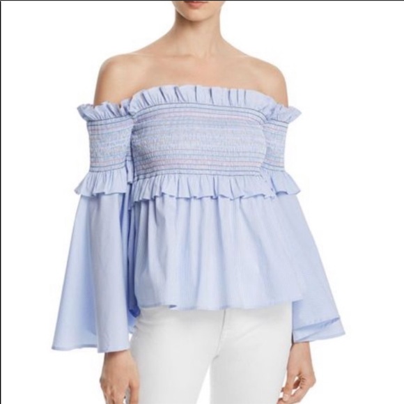 Aqua Tops - Aqua by Bloomingdales Smocked Off the Shoulder Top